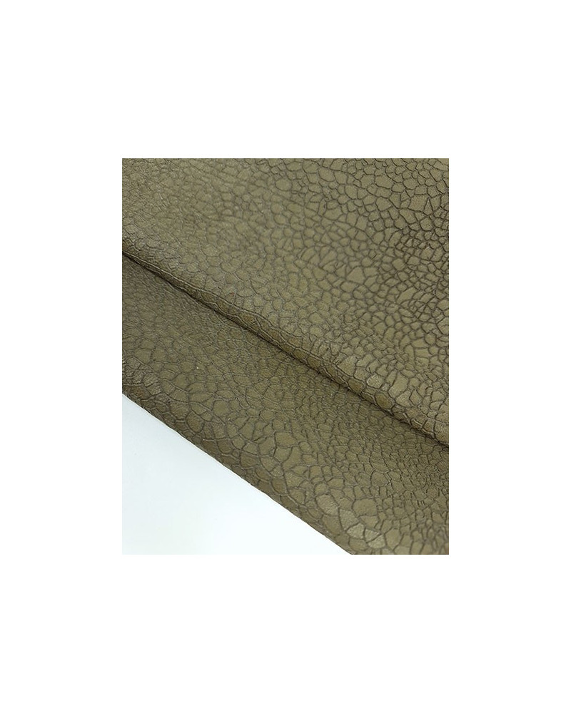 Martini Olive Elephant Crackled Embossed Leather