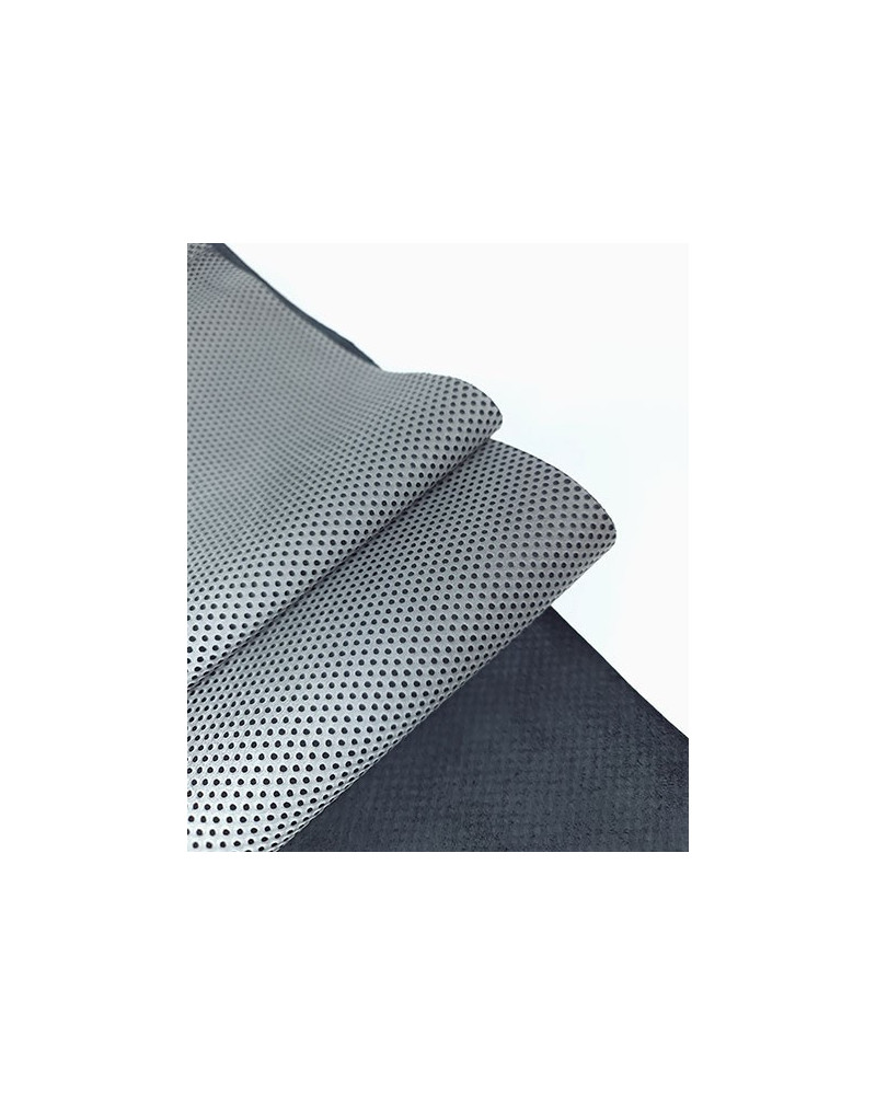 Black and Gray BA Embossed Pattern Leather