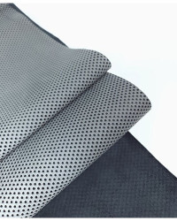 Black and Gray BA Embossed Pattern Leather