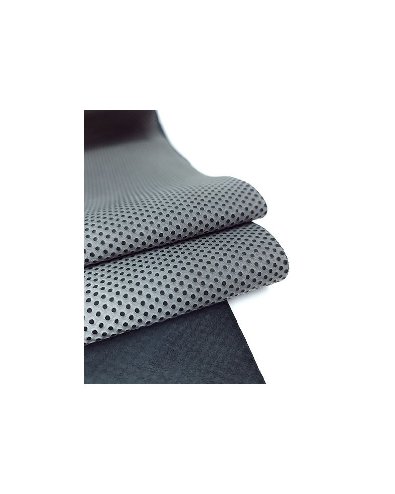 Black and Gray BA Embossed Pattern Leather