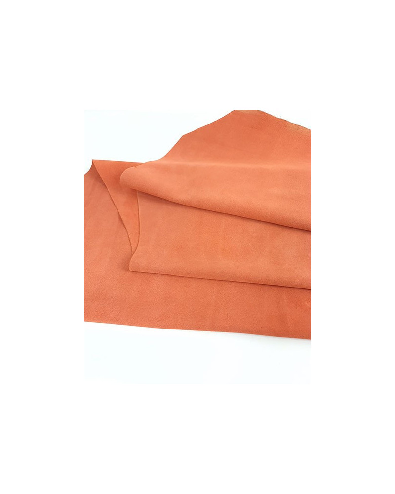 Apricot Calf Suede Leather