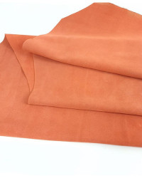 Apricot Calf Suede Leather