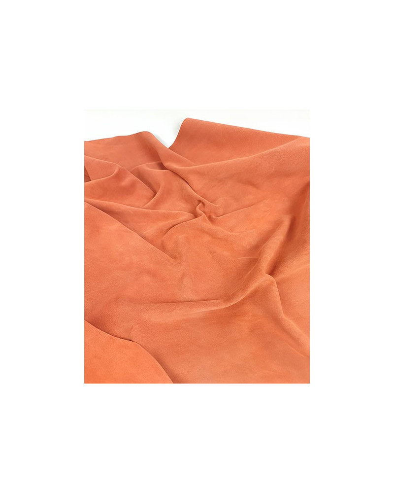 Apricot Calf Suede Leather
