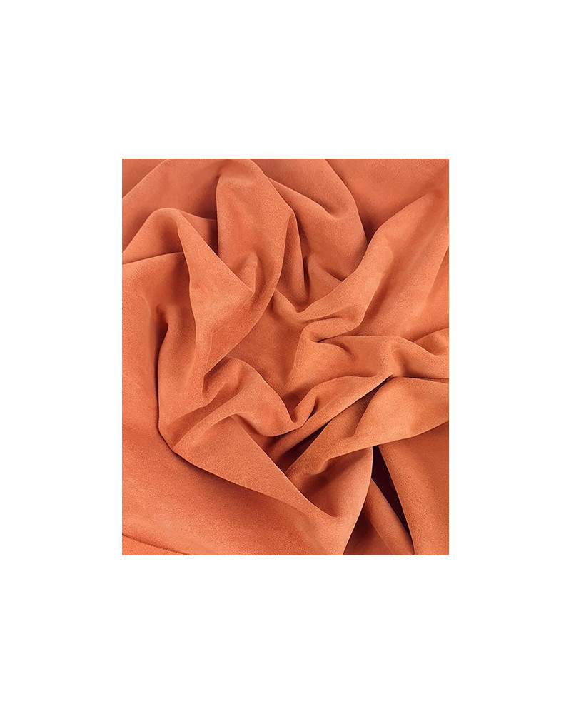 Apricot Calf Suede Leather