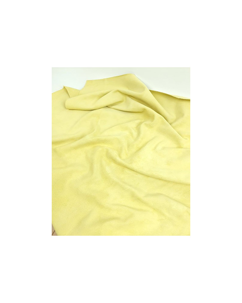 Popcorn Yellow Soft Suede Leather