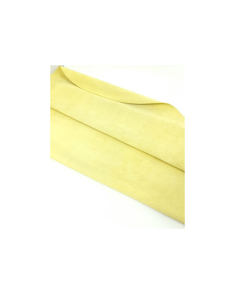 Popcorn Yellow Soft Suede Leather