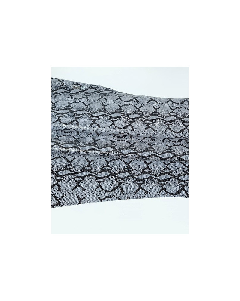 Silver Grey Python Suede Printed...