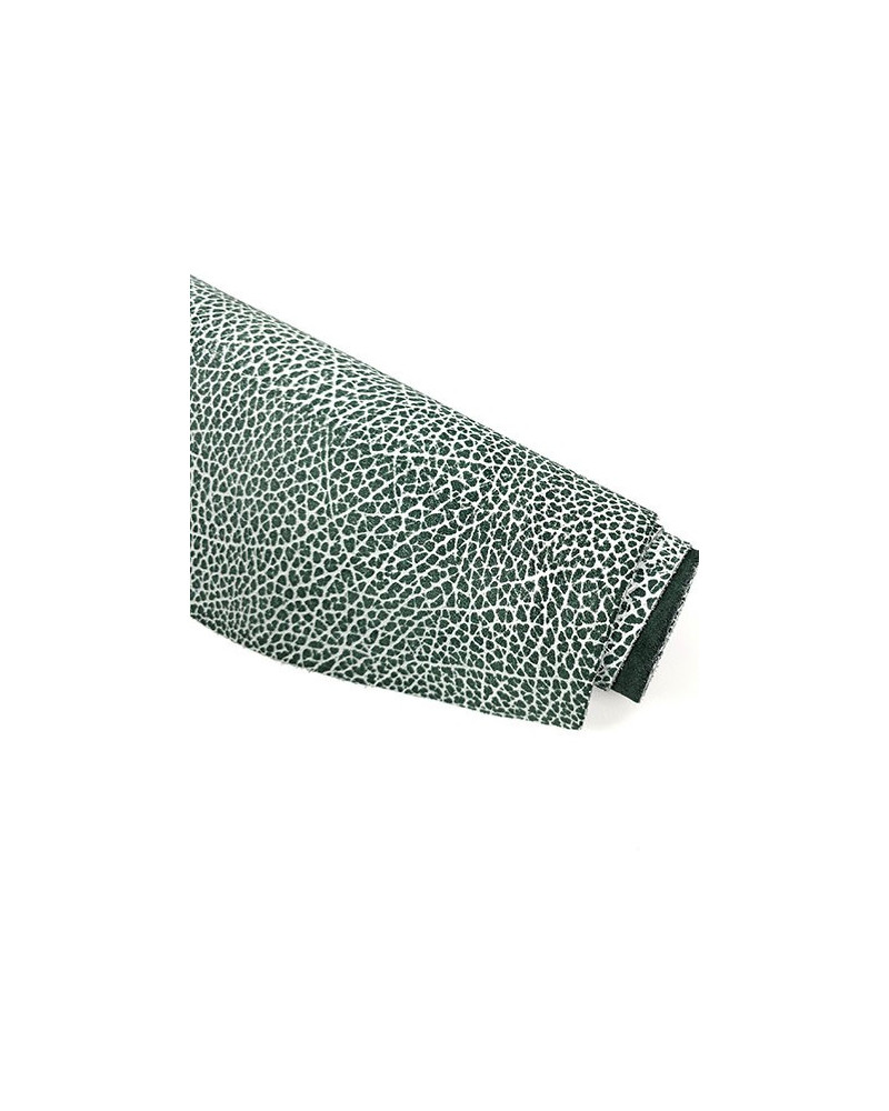 Green and White Elephant LFC Calf Embossed Bicolor Leather