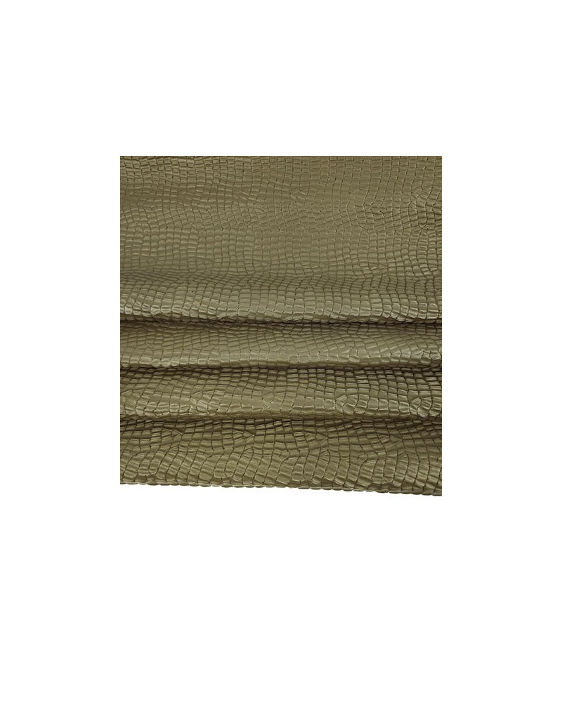 Military Olive Crocodile Alligator Leather Embossed Texture Amazing Relief LFC 2023