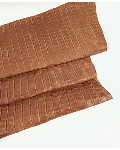 Pecan Brown Crocodile Alligator Leather Embossed Texture... 2
