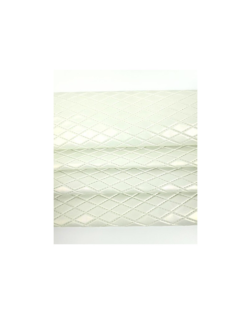 White Irisdicent Nairobi Embossed Premium Texture Leather