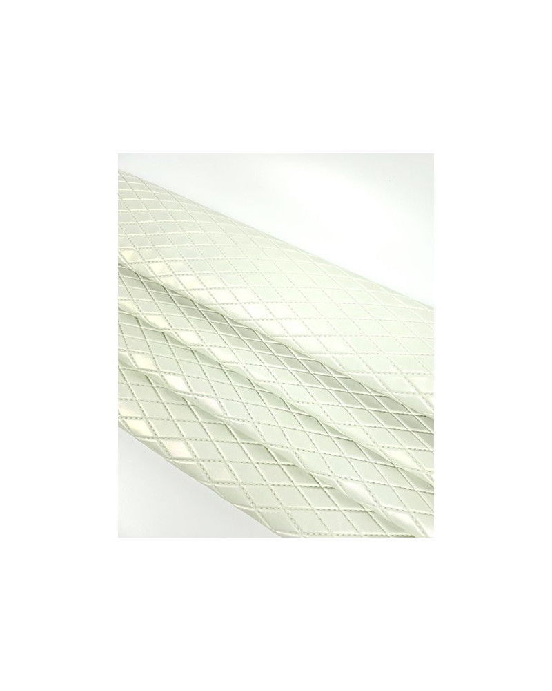 White Irisdicent Nairobi Embossed Premium Texture Leather