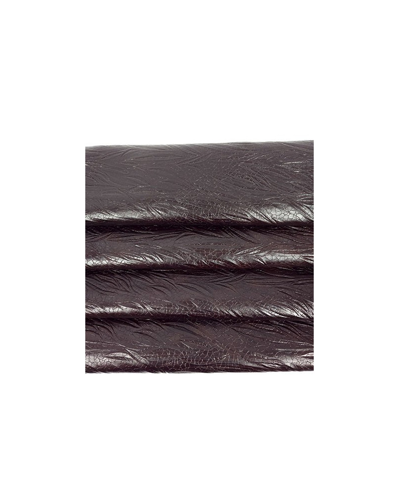 Deep Mahogany Tripoli Palm Crackled Embossed Texture
