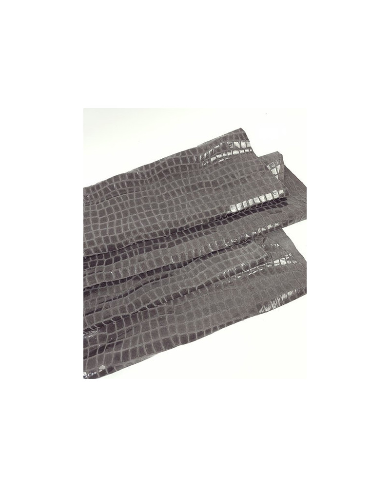 Charcoal Gray Croco Patent Soft