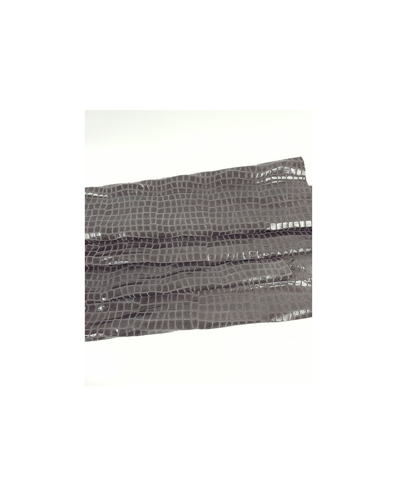 Charcoal Gray Croco Patent Soft