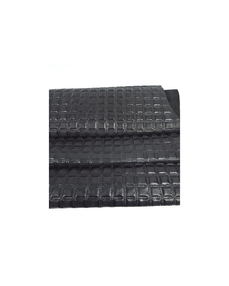 Black Rustic Quilted Embossed Premium...