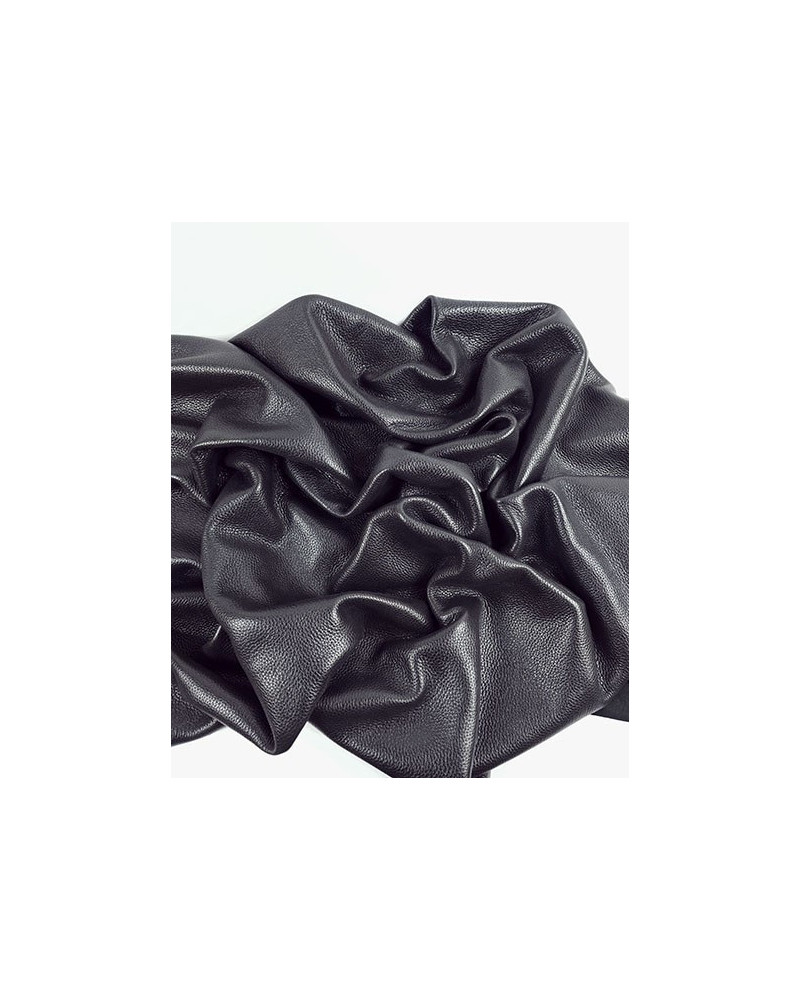Black Caribe Embossed Shine Full Grain Soft Pebble