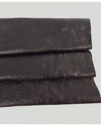 Chocolate Plum Crocodile Alligator Leather Embossed Amazing Relief Leatherforcraft Crock R