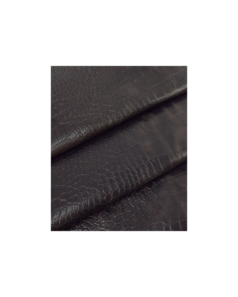 Chocolate Plum Crocodile Alligator Leather Embossed Amazing Relief Leatherforcraft Crock R