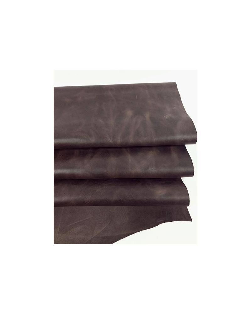 Shaved Chocolate Clio Dry Handling Distressed Leather