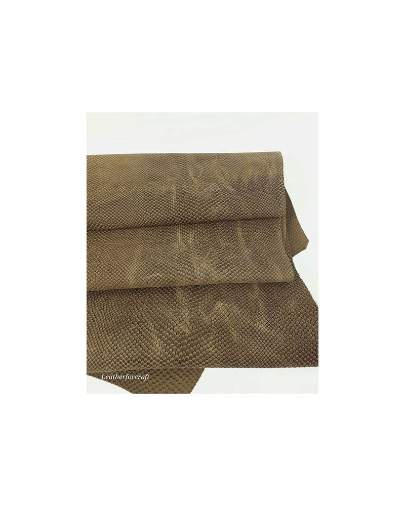 Petrified Oak Pitonato Embossed Vintage Pull Up Texture Amazing Snake Relief LFC