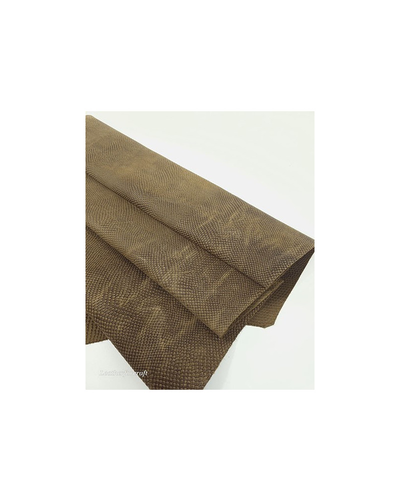 Petrified Oak Pitonato Embossed Vintage Pull Up Texture Amazing Snake Relief LFC