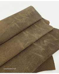 Petrified Oak Pitonato Embossed Vintage Pull Up Texture Amazing Snake Relief LFC