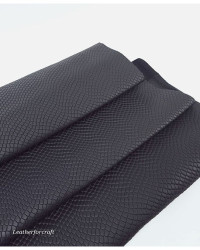 Black Matte Garda Embossed Luxurious Round Natural Soft Leather