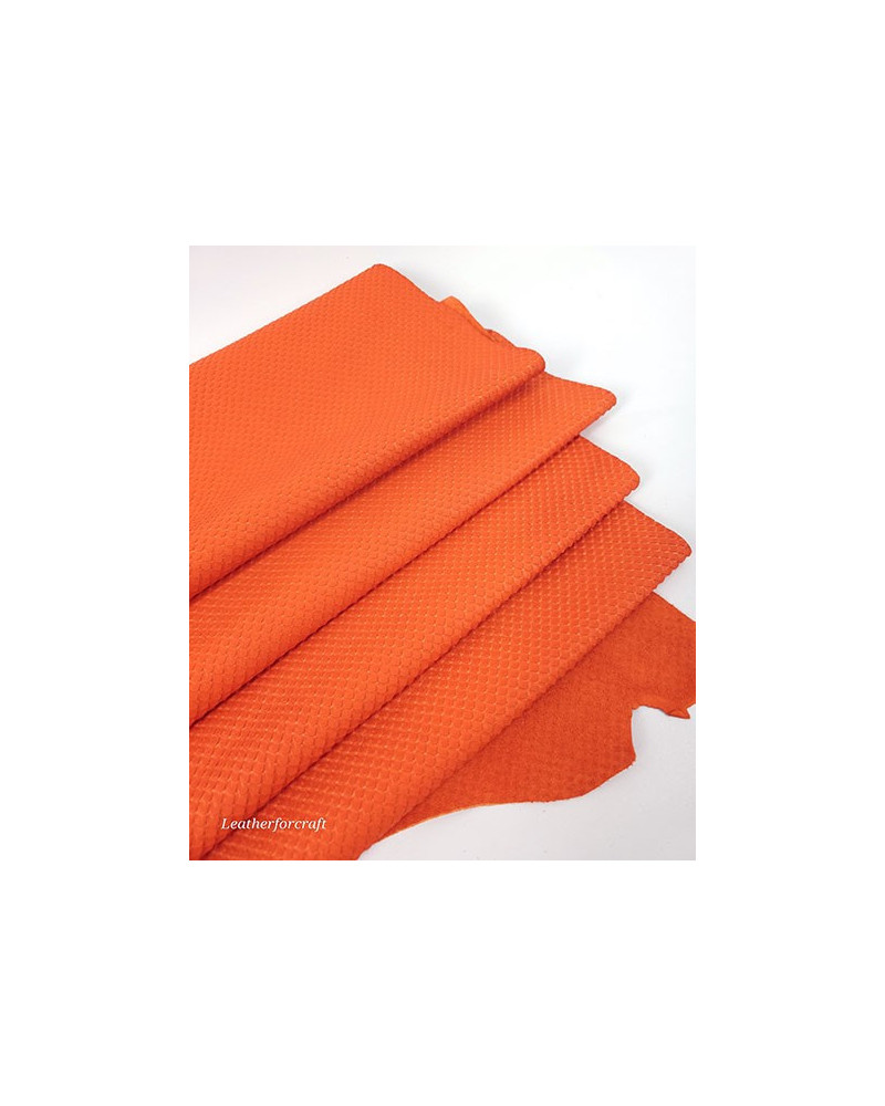 Carrot Fish Scale Soft Genuine Leather