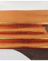 Orange Metallic Perforated Soft Genuine Leather