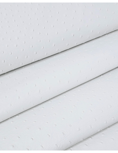 Bright White Ostrich 2024 Embossed Texture Leather