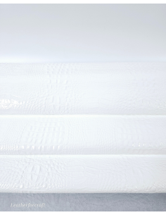 White Patent Crocodile Alligator Embossed Texture Amazing Relief 2018 V2 Leather 2