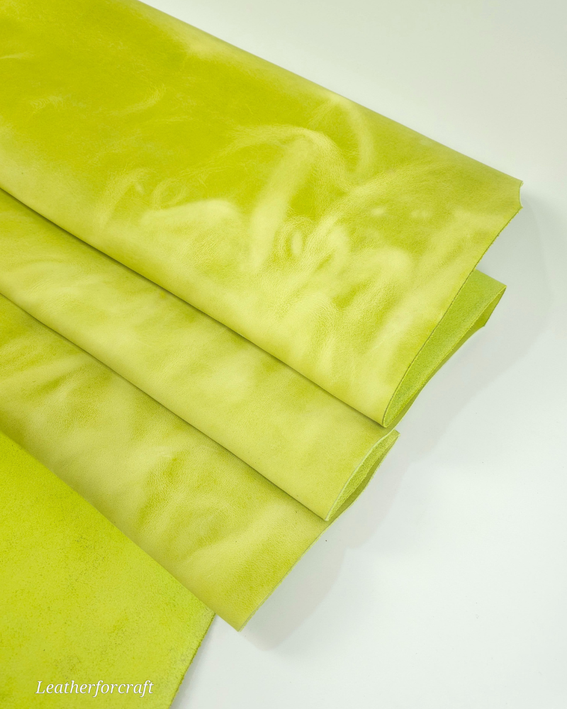 Limeade Crazy Horse Vintage Pull Up Rustic Thick Leather