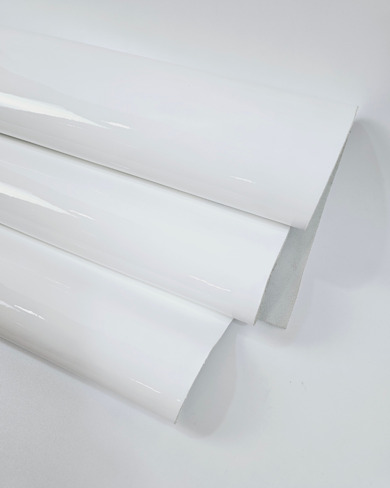 White Soft Premium Patent Varnished Leather