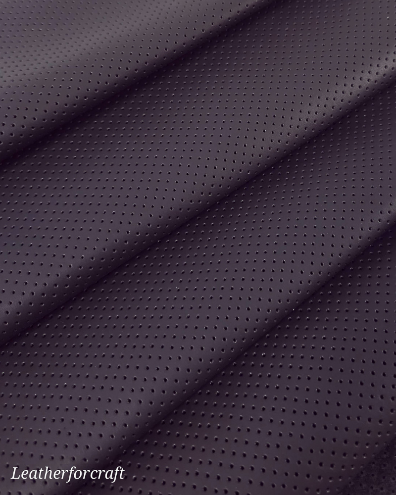 Jet Black Matte Perforated Soft Genuine Leather