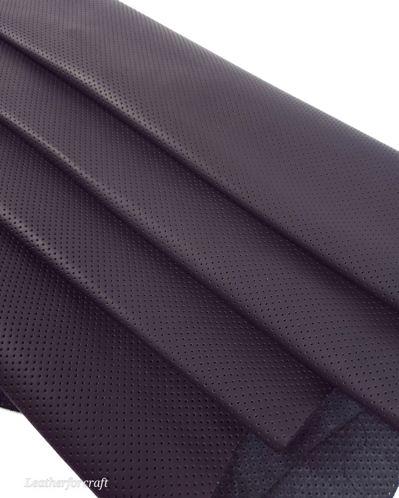 Jet Black Matte Perforated Soft Genuine Leather