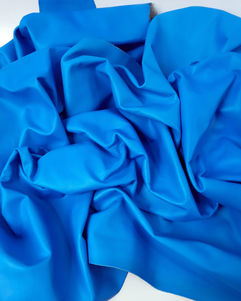Blue Neon Natural Shine Full Grain Soft Fluorescent Nappa Leather
