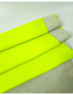 Electric Lime Neon Natural Shine Full Grain Soft Fluorescent Nappa Leather 2