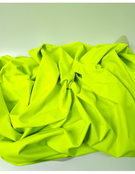 Electric Lime Neon Natural Shine Full Grain Soft Fluorescent Nappa Leather