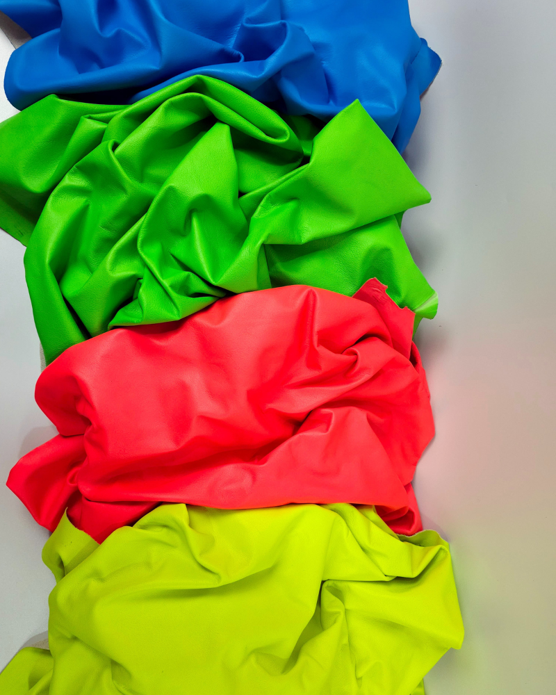 Electric Lime Neon Natural Shine Full Grain Soft Fluorescent Nappa Leather