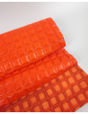 Orange Neon Quilted Embossed Premium Texture Leather
