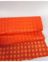 Orange Neon Quilted Embossed Premium Texture Leather