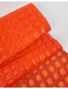 Orange Neon Quilted Embossed Premium Texture Leather