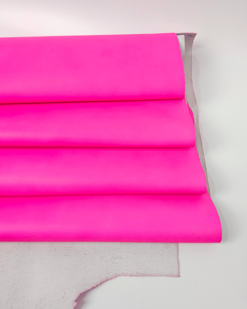 Pink Neon Natural Shine Full Grain Soft Fluorescent Aniline Leather