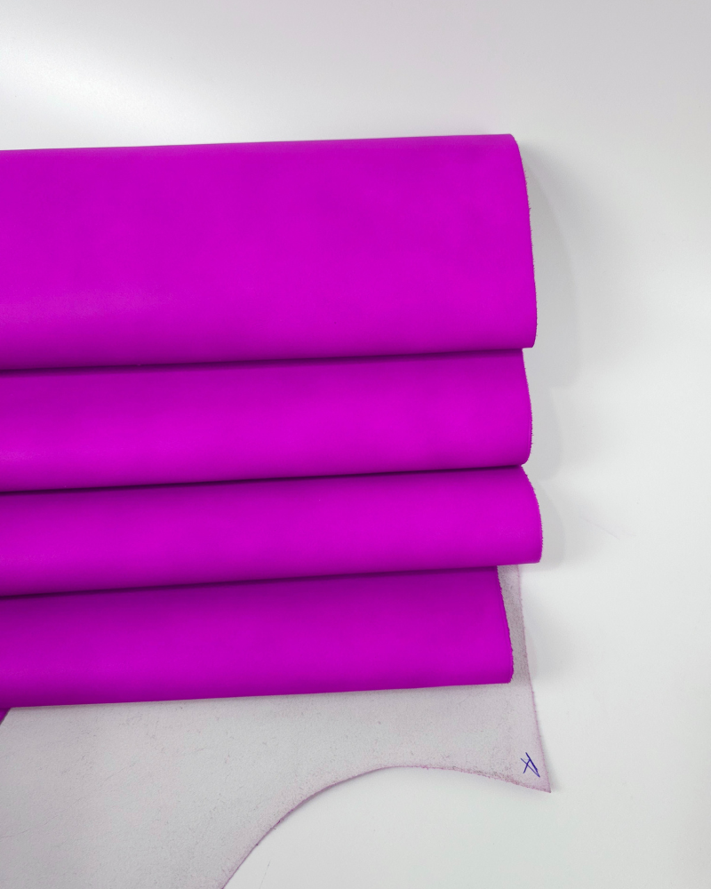 Purple Neon Natural Shine Full Grain Soft Fluorescent Aniline Leather