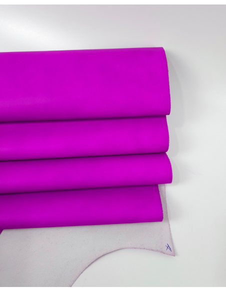 Purple Neon Natural Shine Full Grain Soft Fluorescent Aniline Leather