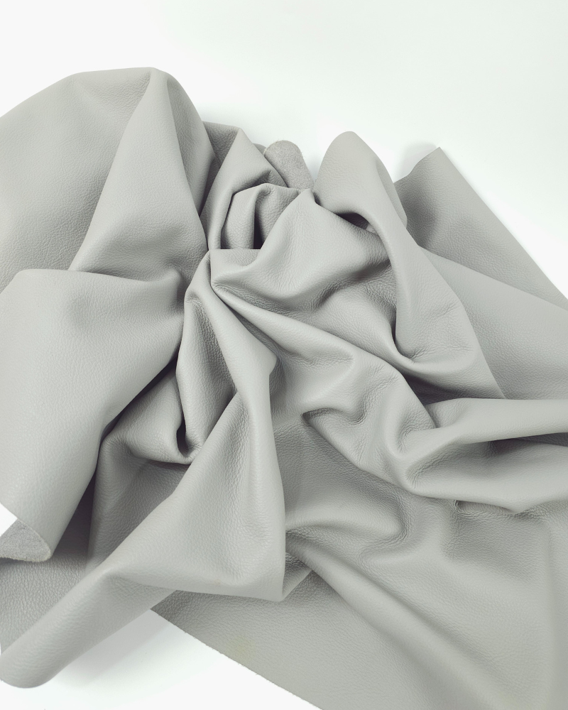 Flint Gray Modena Milled Full Grain Soft Natural Nappa Leather