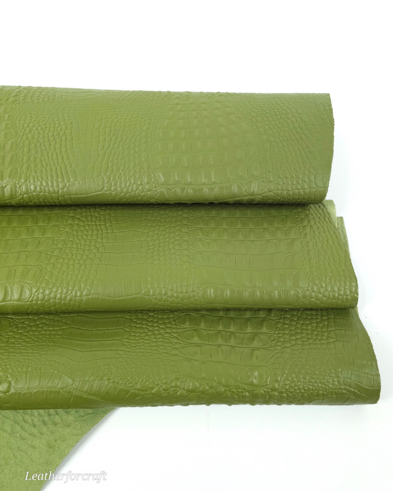 Avocado Crocodile Alligator Embossed Texture Amazing Relief 2018 V2 Leather