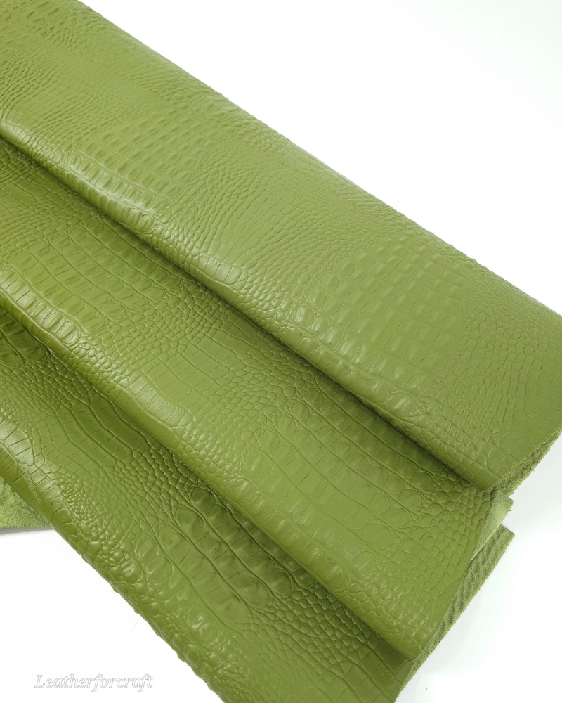 Avocado Crocodile Alligator Embossed Texture Amazing Relief 2018 V2 Leather