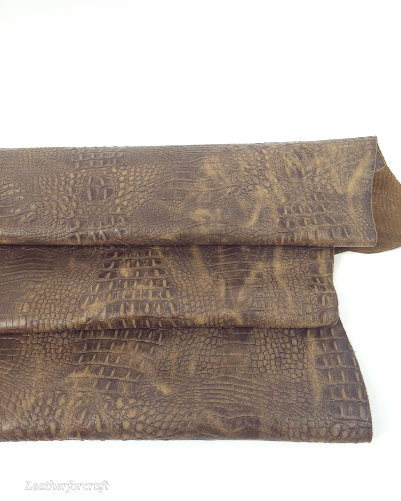 Kangaroo Vintage Pull Up Crocodile Alligator Leather Embossed Texture Amazing Relief OZ 2018 V2 Leather